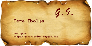 Gere Ibolya névjegykártya